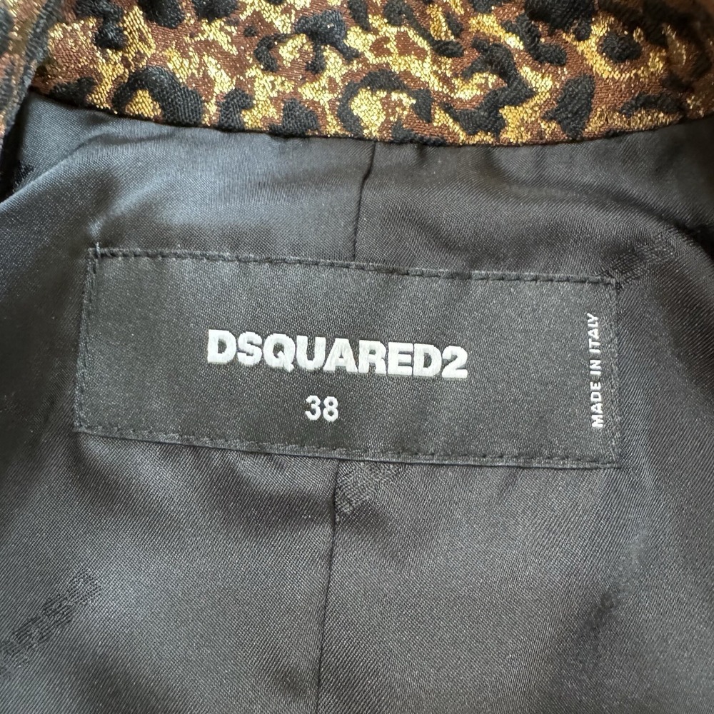 Dsquared2 Runway Tuxedo Blazer Leopard Brocade Metallic US 2, XS - Picture 12 of 16